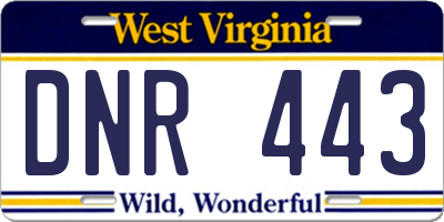 WV license plate DNR443