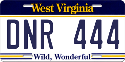 WV license plate DNR444