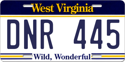WV license plate DNR445