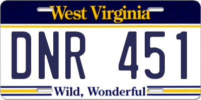 WV license plate DNR451