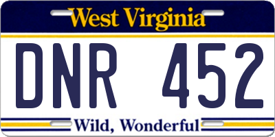 WV license plate DNR452
