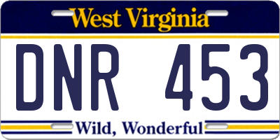 WV license plate DNR453