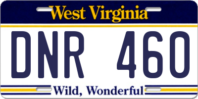 WV license plate DNR460