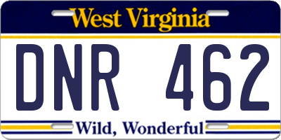 WV license plate DNR462
