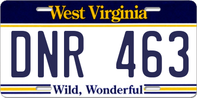 WV license plate DNR463