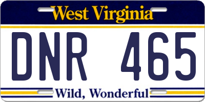 WV license plate DNR465