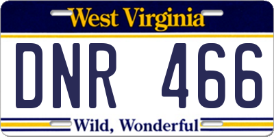 WV license plate DNR466