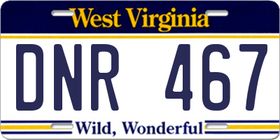 WV license plate DNR467