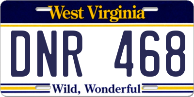 WV license plate DNR468