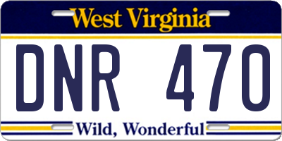WV license plate DNR470