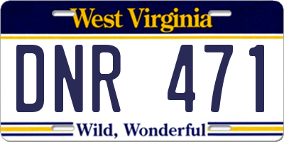 WV license plate DNR471
