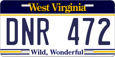 WV license plate DNR472