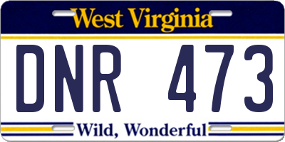 WV license plate DNR473