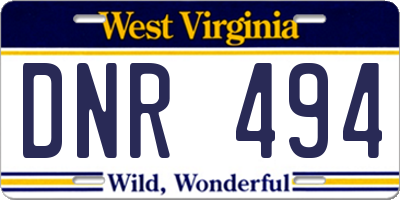 WV license plate DNR494