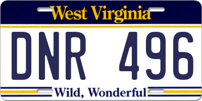 WV license plate DNR496