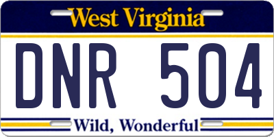 WV license plate DNR504