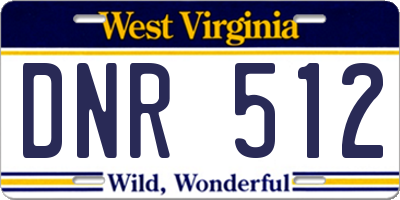 WV license plate DNR512