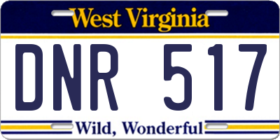 WV license plate DNR517