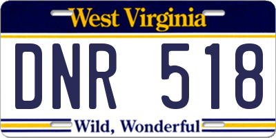 WV license plate DNR518