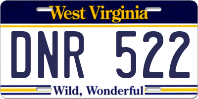 WV license plate DNR522