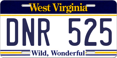 WV license plate DNR525