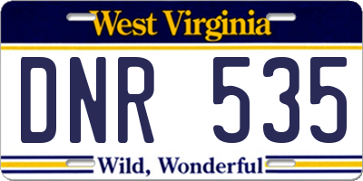 WV license plate DNR535
