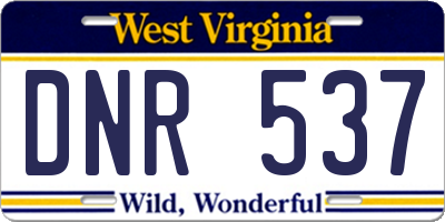 WV license plate DNR537