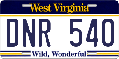 WV license plate DNR540