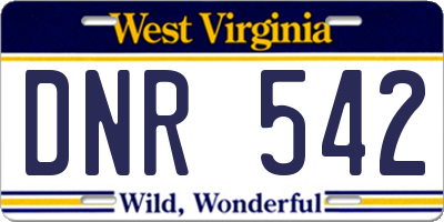 WV license plate DNR542