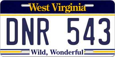 WV license plate DNR543