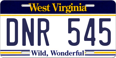 WV license plate DNR545