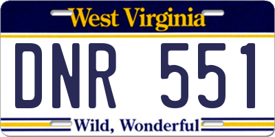 WV license plate DNR551
