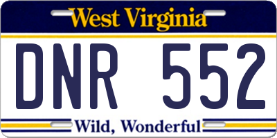 WV license plate DNR552