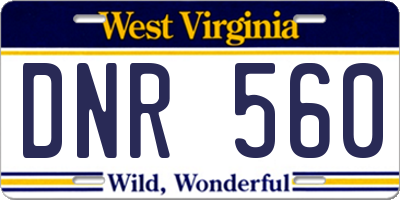 WV license plate DNR560