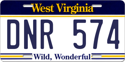 WV license plate DNR574
