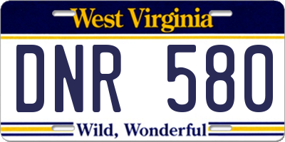 WV license plate DNR580
