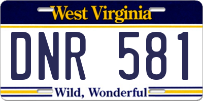 WV license plate DNR581
