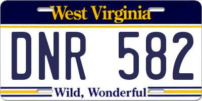 WV license plate DNR582