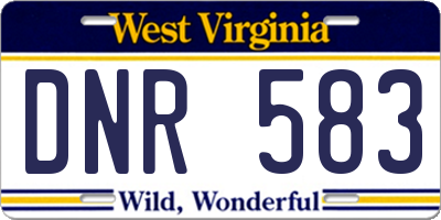 WV license plate DNR583