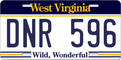 WV license plate DNR596