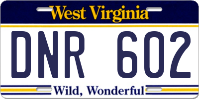 WV license plate DNR602
