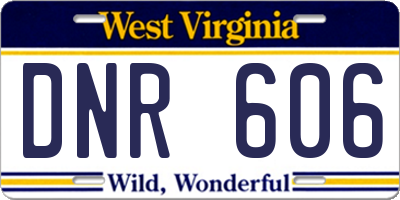 WV license plate DNR606