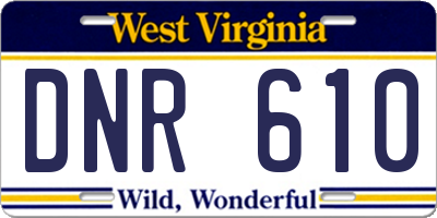 WV license plate DNR610