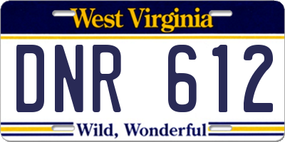 WV license plate DNR612