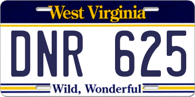WV license plate DNR625
