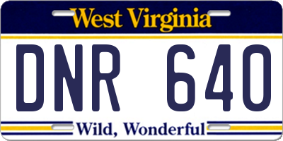 WV license plate DNR640