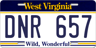WV license plate DNR657