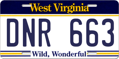 WV license plate DNR663