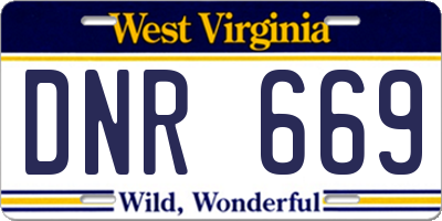 WV license plate DNR669