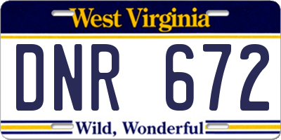 WV license plate DNR672